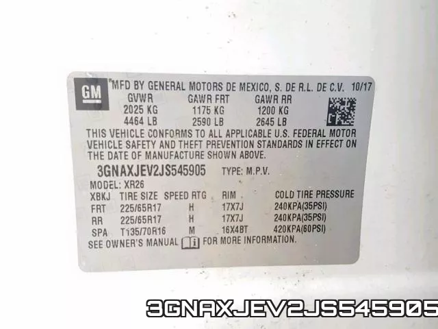 3GNAXJEV2JS545905 фото 2