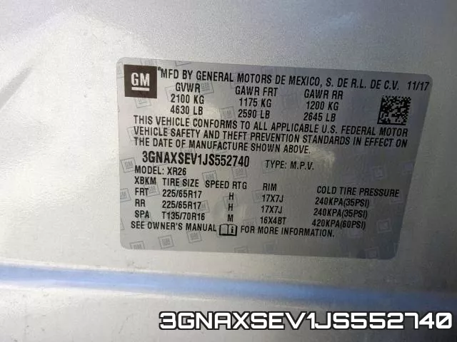 3GNAXSEV1JS552740 фото 2