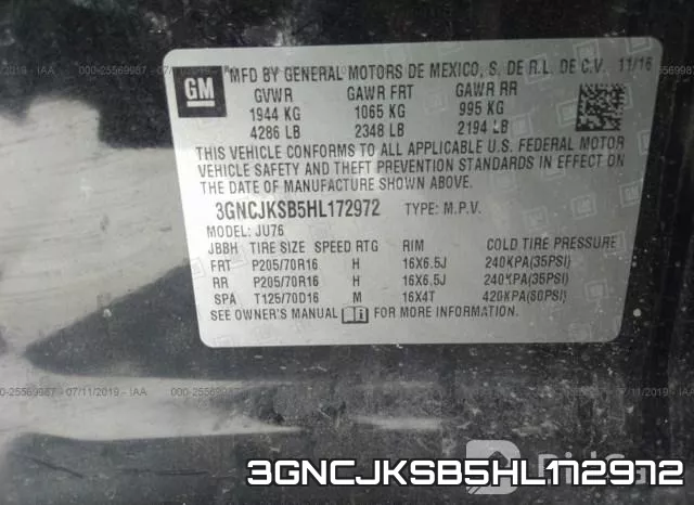 3GNCJKSB5HL172972 фото 10