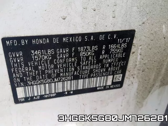 3HGGK5G80JM726281 фото 2