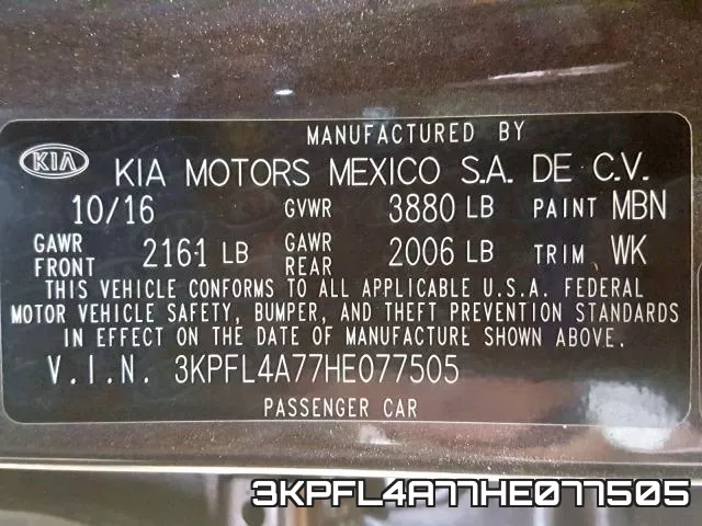 3KPFL4A77HE077505 фото 2