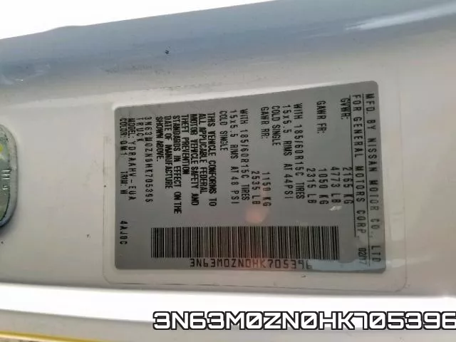 3N63M0ZN0HK705396 фото 2
