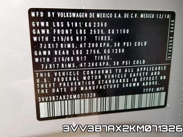 3VV3B7AX2KM071326 фото 2
