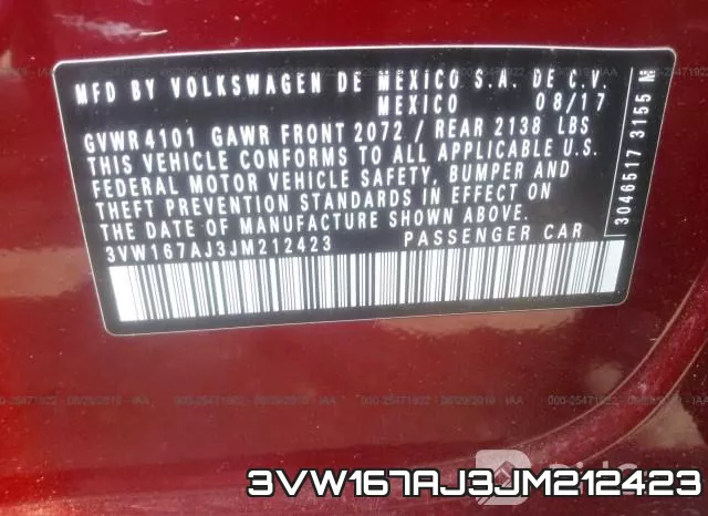 3VW167AJ3JM212423 фото 10