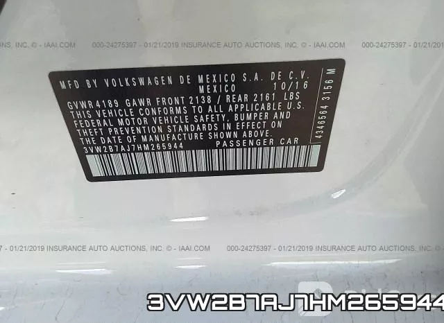 3VW2B7AJ7HM265944 фото 10