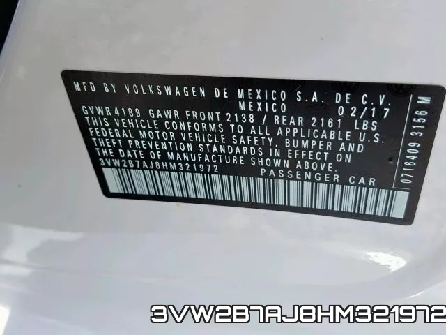 3VW2B7AJ8HM321972 фото 2