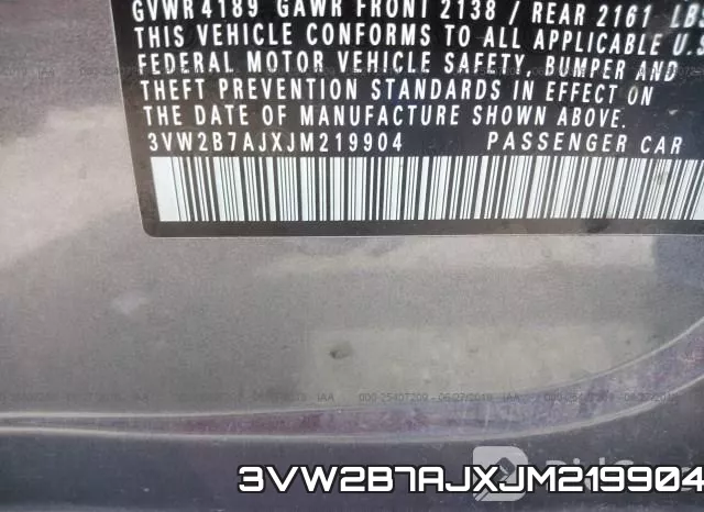 3VW2B7AJXJM219904 фото 10