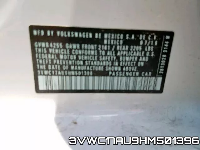 3VWC17AU9HM501396 фото 2