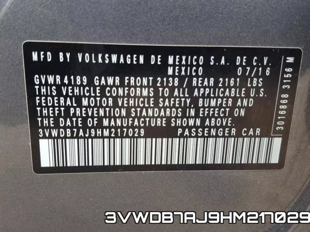 3VWDB7AJ9HM217029 фото 2
