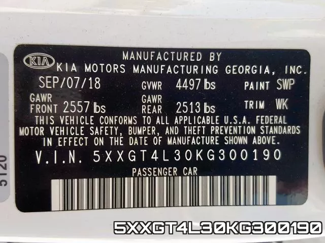 5XXGT4L30KG300190 фото 2