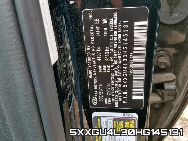 5XXGU4L30HG145131 фото 2
