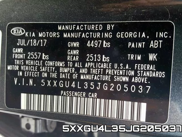 5XXGU4L35JG205037 фото 2
