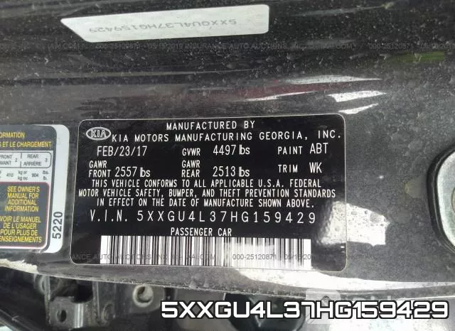 5XXGU4L37HG159429 фото 10