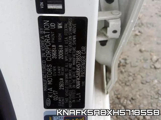 KNAFK5A8XH5718558 фото 2