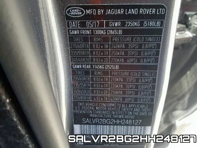 SALVR2BG2HH248127 фото 2