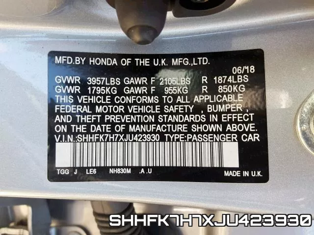 SHHFK7H7XJU423930 фото 2