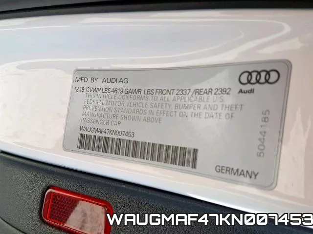 WAUGMAF47KN007453 фото 2