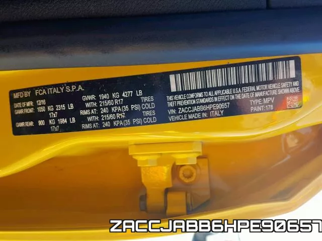 ZACCJABB6HPE90657 фото 2