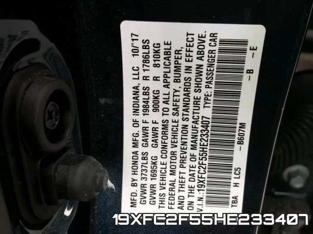 19XFC2F55HE233407 фото 2