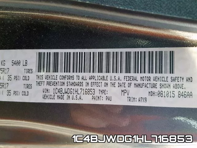 1C4BJWDG1HL716853 фото 2
