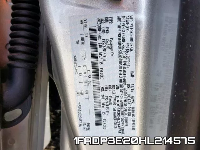 1FADP3E20HL214575 фото 2