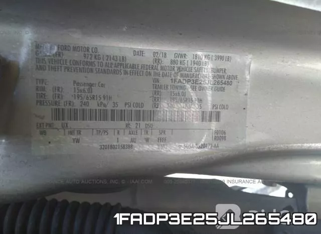 1FADP3E25JL265480 фото 10