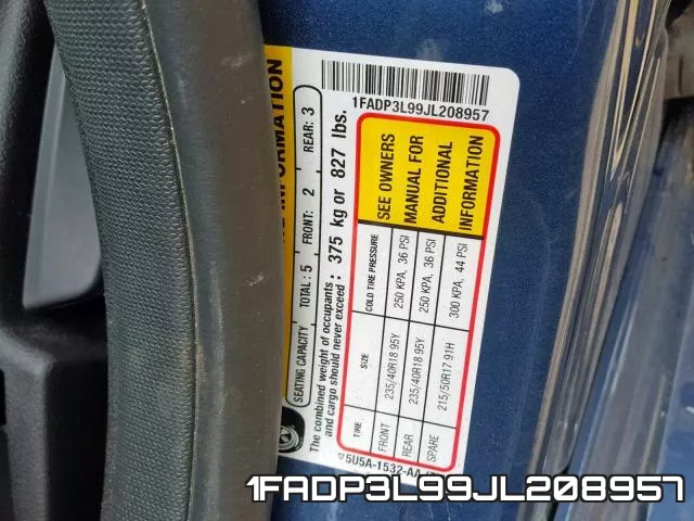 1FADP3L99JL208957 фото 2