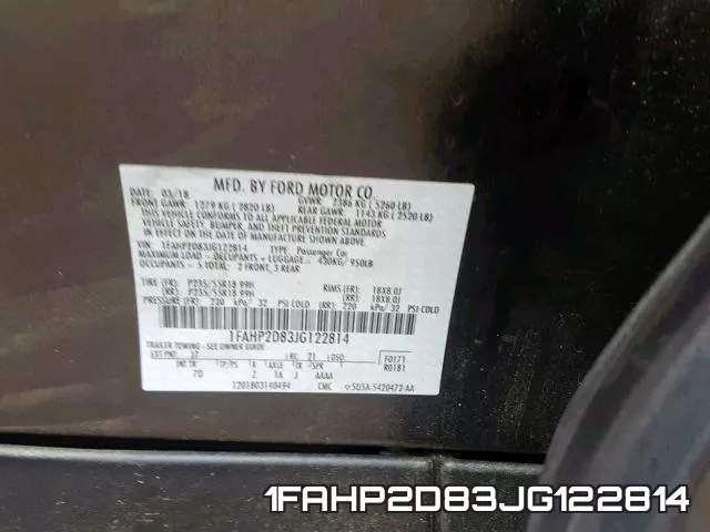 1FAHP2D83JG122814 фото 2