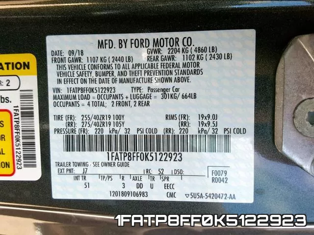 1FATP8FF0K5122923 фото 2