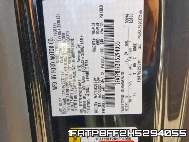 1FATP8FF2H5294055 фото 2