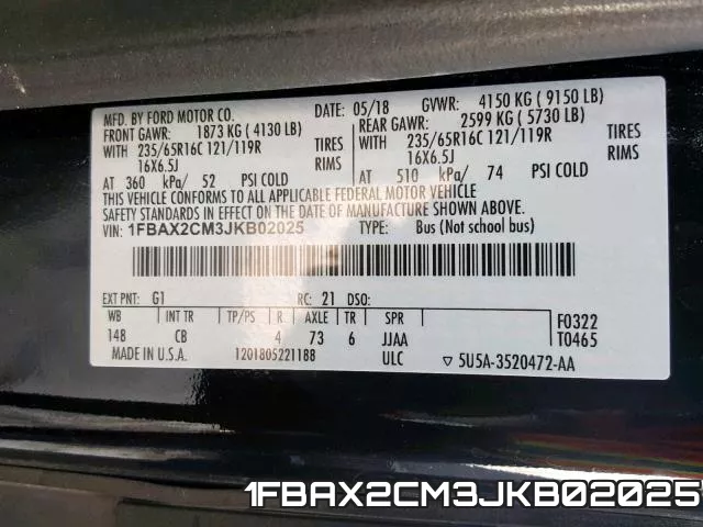 1FBAX2CM3JKB02025 фото 2