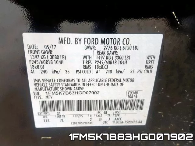 1FM5K7B83HGD07902 фото 2
