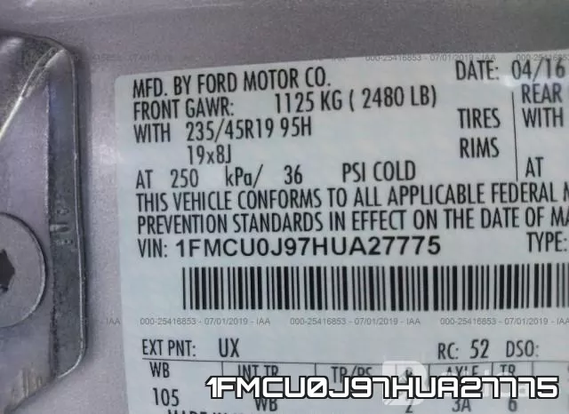 1FMCU0J97HUA27775 фото 10