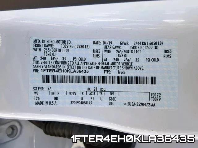 1FTER4EH0KLA36435 фото 2
