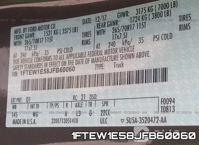 1FTEW1E58JFB60060 фото 10