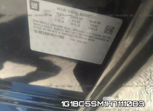 1G1BC5SM1H7111083 фото 10