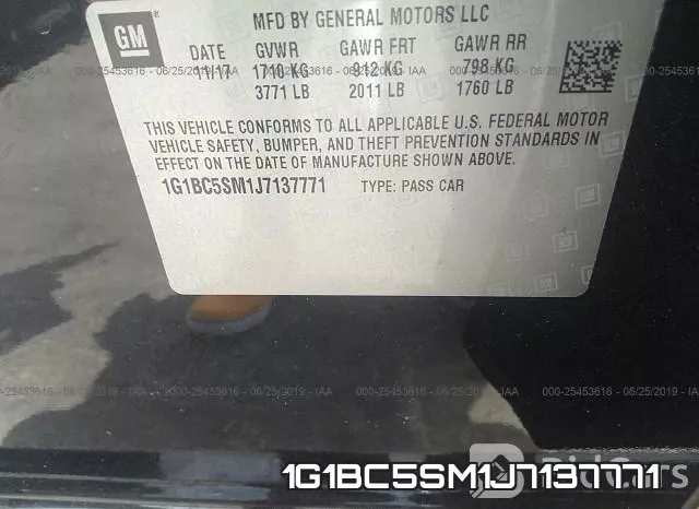 1G1BC5SM1J7137771 фото 10