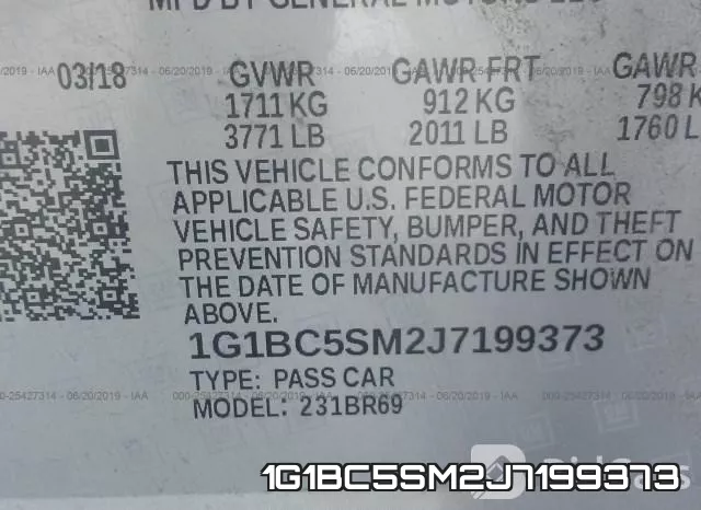 1G1BC5SM2J7199373 фото 10