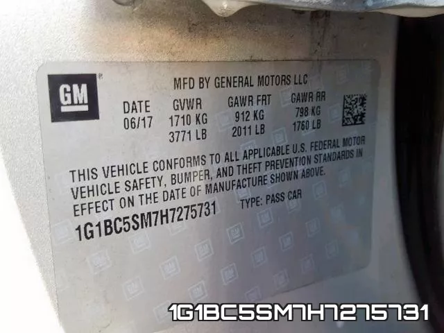 1G1BC5SM7H7275731 фото 2