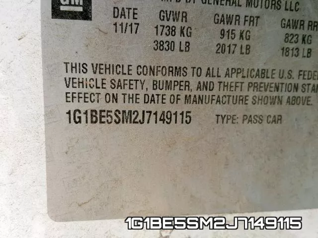 1G1BE5SM2J7149115 фото 2