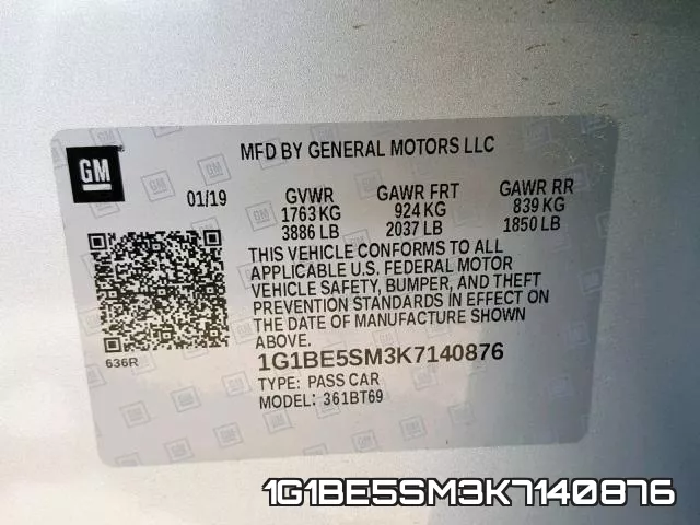 1G1BE5SM3K7140876 фото 2