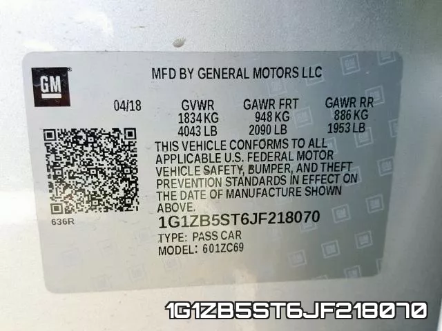 1G1ZB5ST6JF218070 фото 2