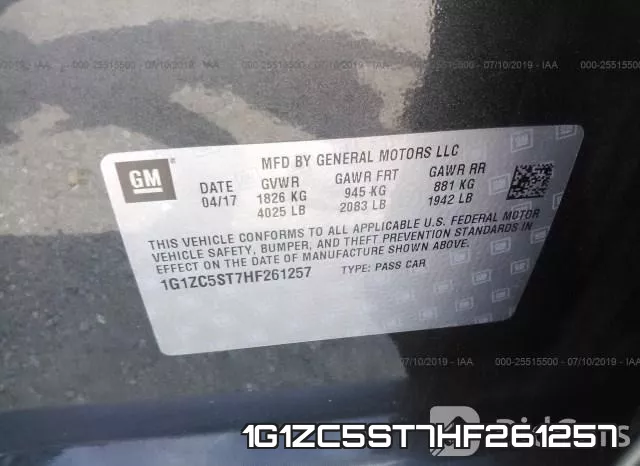 1G1ZC5ST7HF261257 фото 10