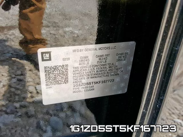 1G1ZD5ST5KF167723 фото 2