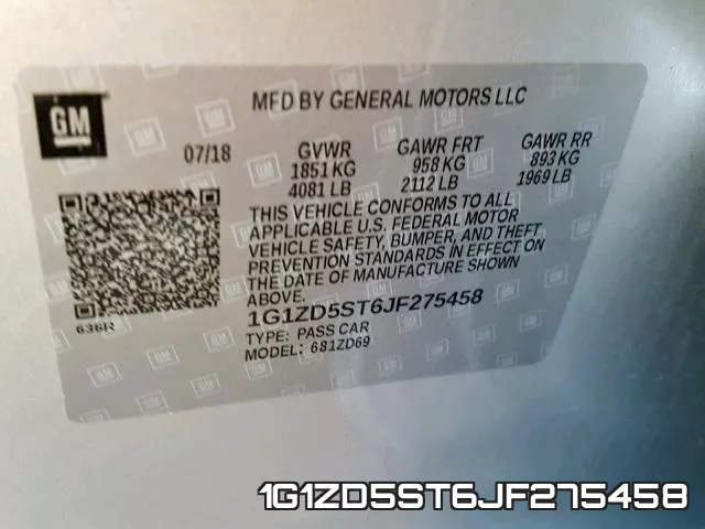 1G1ZD5ST6JF275458 фото 2