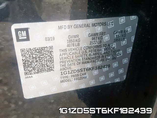 1G1ZD5ST6KF182439 фото 2