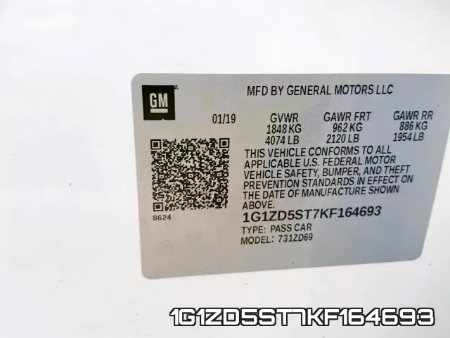 1G1ZD5ST7KF164693 фото 2