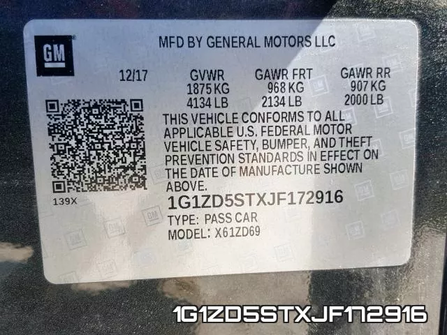 1G1ZD5STXJF172916 фото 2