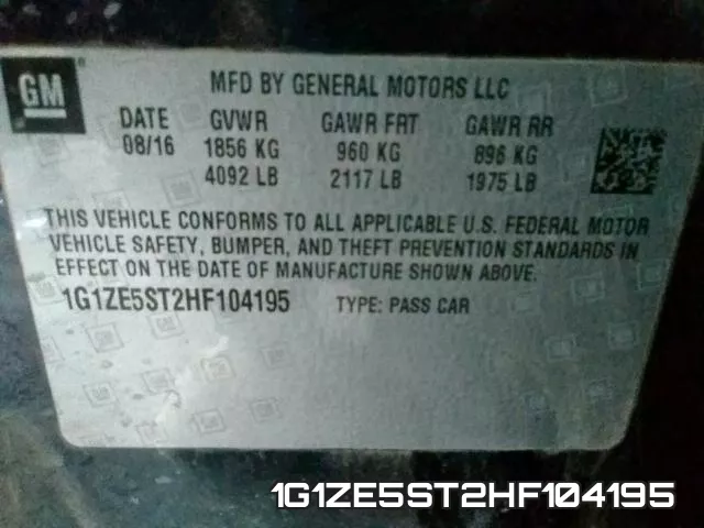 1G1ZE5ST2HF104195 фото 2