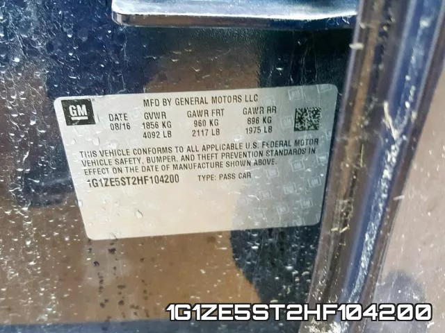 1G1ZE5ST2HF104200 фото 2